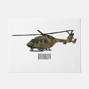 Legerhelikopter cartoon illustratie deurmat