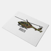 Legerhelikopter cartoon illustratie deurmat (Schuin)