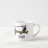 Legerhelikopter cartoon illustratie espresso kop (Rechts)