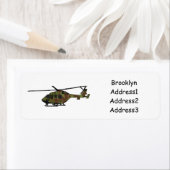 Legerhelikopter cartoon illustratie etiket (Insitu)