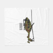 Legerhelikopter cartoon illustratie fleece deken (Voorkant (Horizontaal))