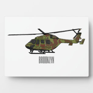 Legerhelikopter cartoon illustratie fotoplaat