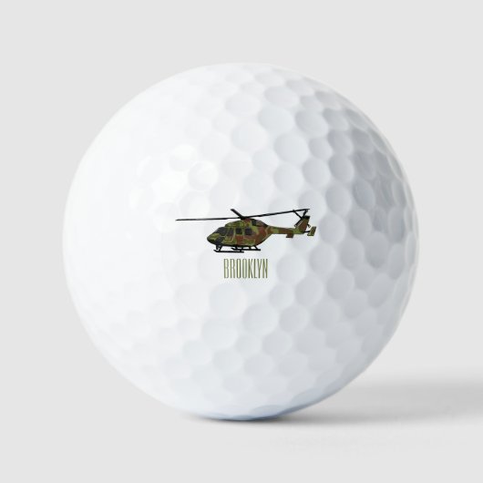 Legerhelikopter cartoon illustratie golfballen (Voorkant)