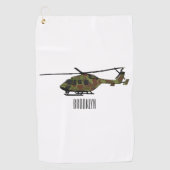 Legerhelikopter cartoon illustratie golfhanddoek (Voorkant)