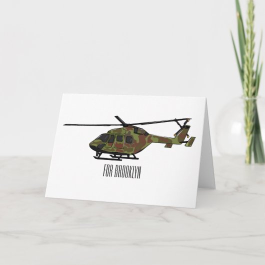 Legerhelikopter cartoon illustratie kaart (Voorkant)