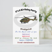 Legerhelikopter cartoon illustratie kaart (Staand voorkant)