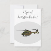 Legerhelikopter cartoon illustratie kaart (Achterkant)