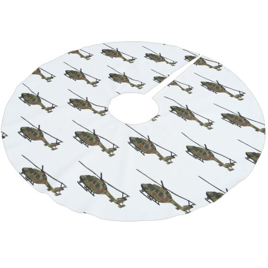 Legerhelikopter cartoon illustratie kerstboom rok (Gekanteld)