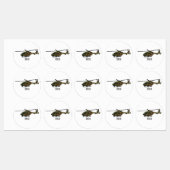 Legerhelikopter cartoon illustratie labels (Vel)