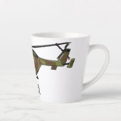 Legerhelikopter cartoon illustratie latte mok (Rechts)