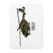 Legerhelikopter cartoon illustratie magneet (Verticaal)