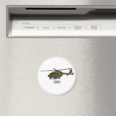 Legerhelikopter cartoon illustratie magneet (Insitu (Vaatwasser))
