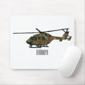 Legerhelikopter cartoon illustratie muismat (Met muis)