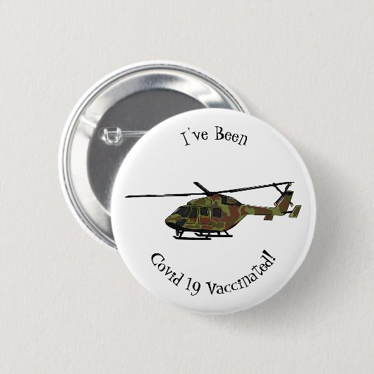 Legerhelikopter cartoon illustratie ronde button 5,7 cm (Voorkant /achterkant)