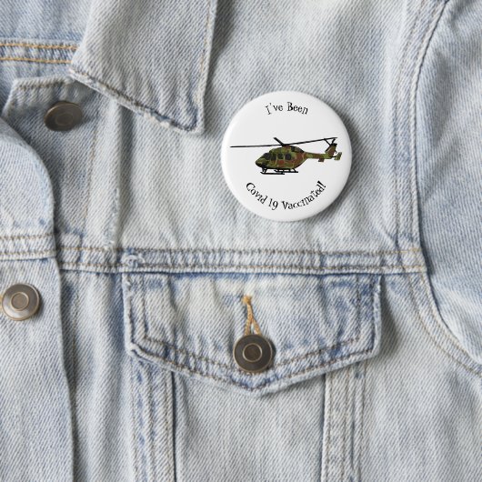 Legerhelikopter cartoon illustratie ronde button 5,7 cm (In situ)