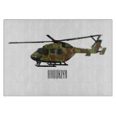 Legerhelikopter cartoon illustratie snijplank (Voorkant)