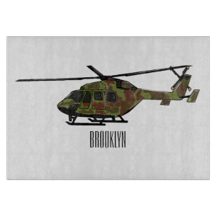 Legerhelikopter cartoon illustratie snijplank