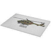 Legerhelikopter cartoon illustratie snijplank (Hoek)