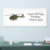 Legerhelikopter cartoon illustratie spandoek (Beurs)