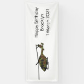 Legerhelikopter cartoon illustratie spandoek (Verticaal)