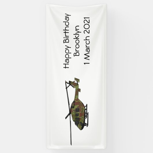 Legerhelikopter cartoon illustratie spandoek (Verticaal)