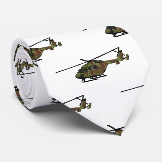 Legerhelikopter cartoon illustratie stropdas (Opgerold)