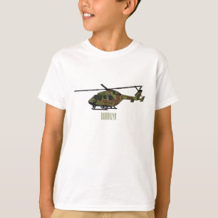 Legerhelikopter cartoon illustratie t-shirt