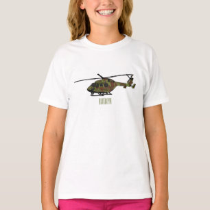 Legerhelikopter cartoon illustratie t-shirt