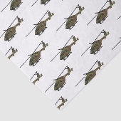 Legerhelikopter cartoon illustratie tissuepapier (Detail)