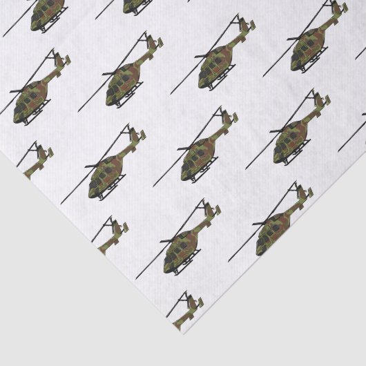 Legerhelikopter cartoon illustratie tissuepapier (Detail)