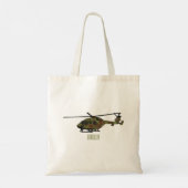 Legerhelikopter cartoon illustratie tote bag (Achterkant)