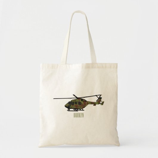 Legerhelikopter cartoon illustratie tote bag (Voorkant)
