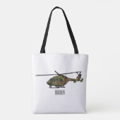 Legerhelikopter cartoon illustratie tote bag (Achterkant)