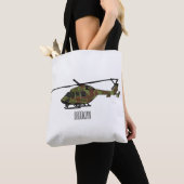 Legerhelikopter cartoon illustratie tote bag (Dichtbij)