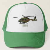 Legerhelikopter cartoon illustratie trucker pet (Voorkant)