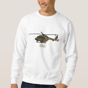 Legerhelikopter cartoon illustratie trui