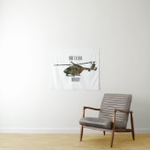 Legerhelikopter cartoon illustratie wandkleed (In Situ (horizontaal))