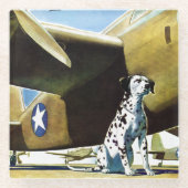 Legerhond Glazen Onderzetter (Voorkant)