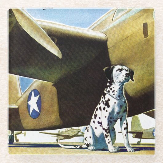 Legerhond Glazen Onderzetter (Voorkant)