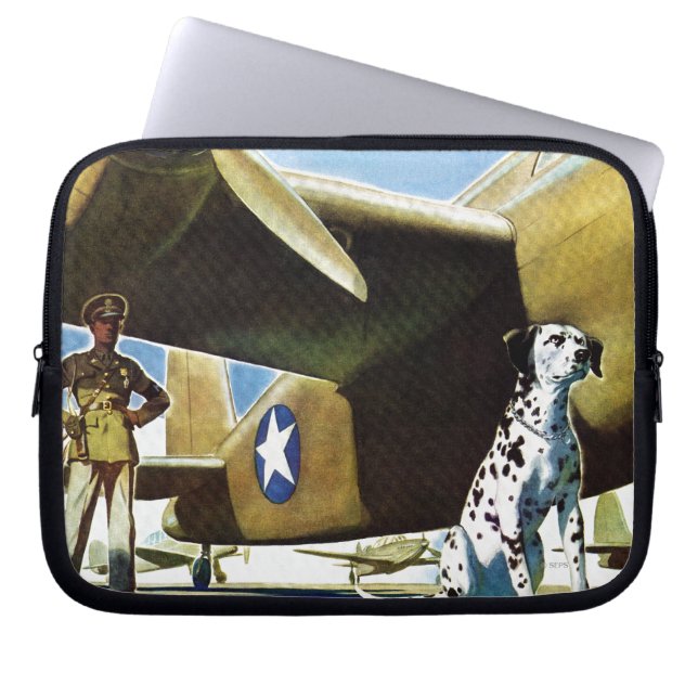 Legerhond Laptop Sleeve (Voorkant)