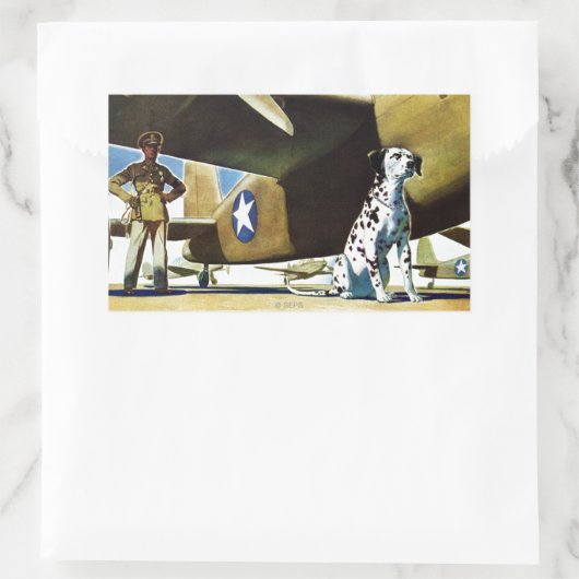 Legerhond Rechthoekige Sticker (Tas)