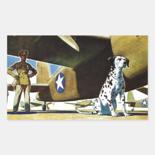 Legerhond Rechthoekige Sticker