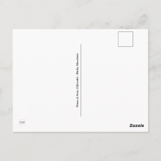 Legerhuis - Bitola, Macedonië Briefkaart (Achterkant)