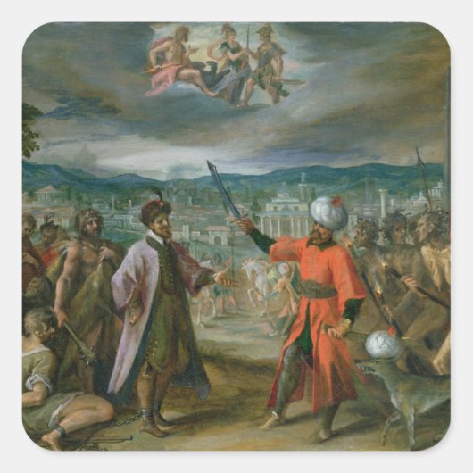 Legering van de Turkse oorlogen Vierkante Sticker (Voorkant)