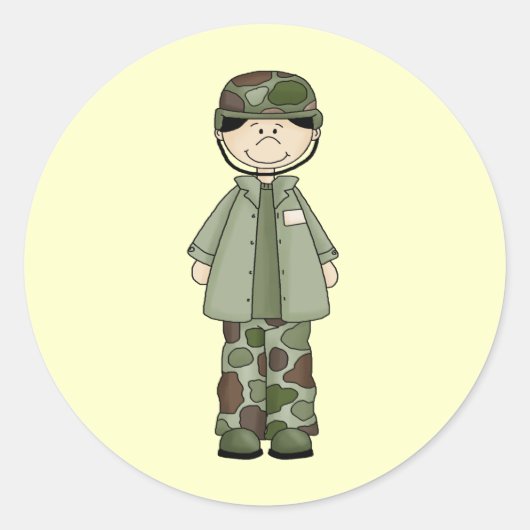 legerjongen ronde sticker (Voorkant)