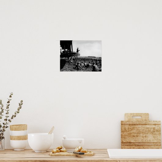 legerkaplain die de preek van het vliegtuig levert poster (Keuken)