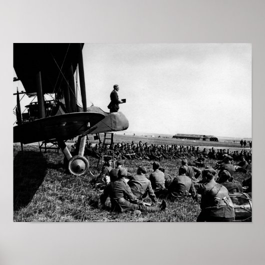 legerkaplain die de preek van het vliegtuig levert poster (Voorkant)