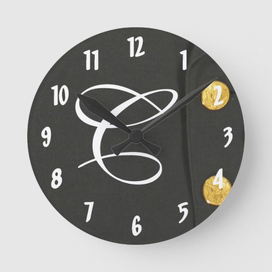 LEGERklasse A Uniform Monogram Initialen wandklok (Voorkant)