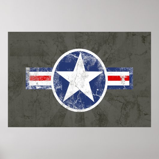 Legerluchtkorps  Star Red/White/Blue Grey Poster (Voorkant)