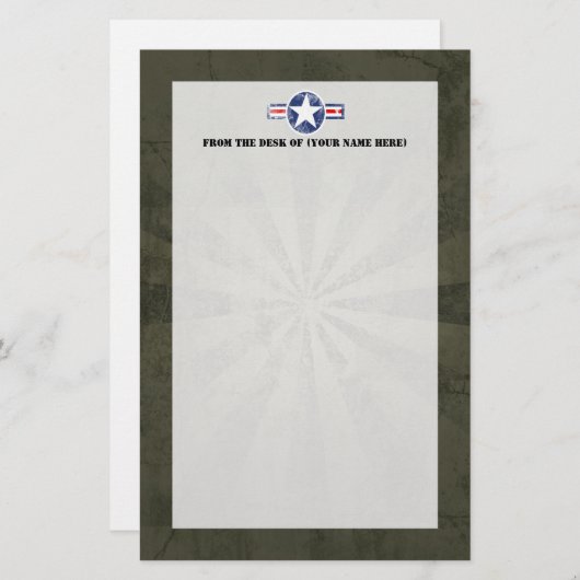 Legerluchtmacht briefpapier (Voorkant / Achterkant)